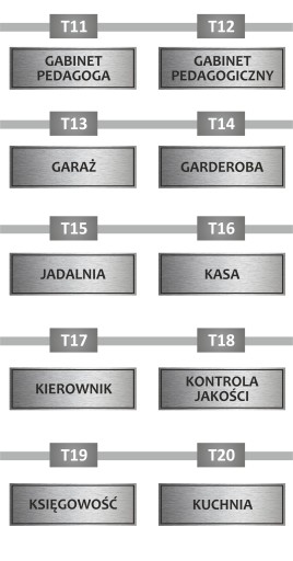 TABUĽKA PVC, SLOVÁ NA DVERE, 15x5cm, strieborná