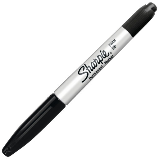 Popisovač SHARPIE TWIN TIP BLACK Obojstranný popisovač CD Jemný a hrubý hrot