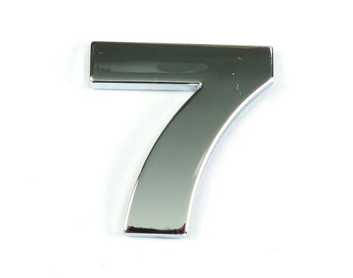 7, ČÍSLA ČÍSLA PÍSMENA CHROME 3D NÁLEPKY ZNAK