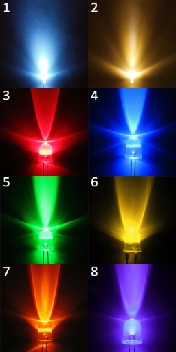 BIELE A FAREBNÉ LED 5mm 100 KS dióda