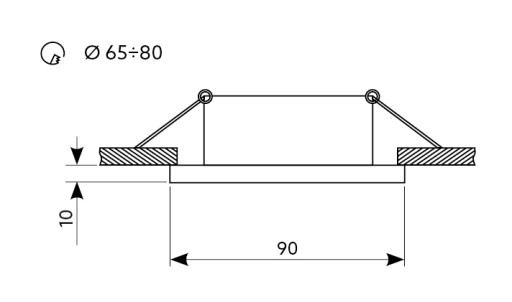 Stropné svietidlo, držiak skla pre LED 230V GU10