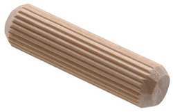 100 x drážkovaná buková nábytková hmoždinka, priemer 12 x 40 mm
