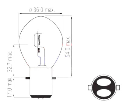 Žiarovka 6 V 35/35 BA20 Čelovka BOSMA WSK125/175