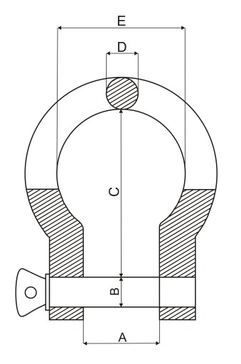 Fire Shackle OMEGA trieda 6 Shackle 1T 1 ks.