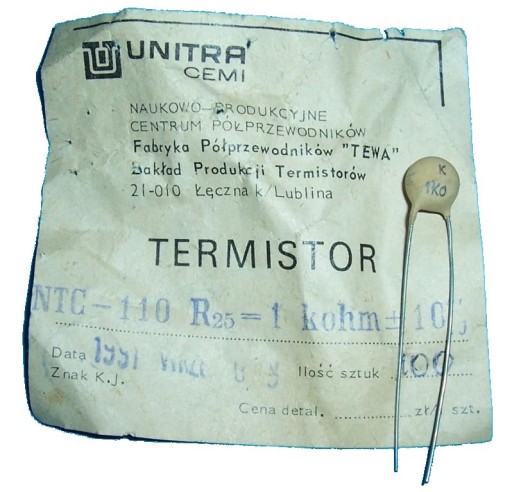 TERMISTOR ___ NTC-110 __ 1k _ UNITRA CEMI 5ks