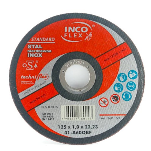 REZNÉ KOTÚČE INOX 125x1 INCO FLEX QUALITY