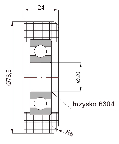 POLYAMIDOVÝ VALEC 78mm pre portálový vozík R-78.5