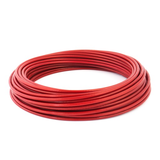 Červené PVC lano oceľové lanko 2/4mm 1x19 1m