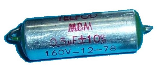 KONDENZÁTOR TELPOD MBM 0,5uF 160V 500nF 5 ks = 10 PLN