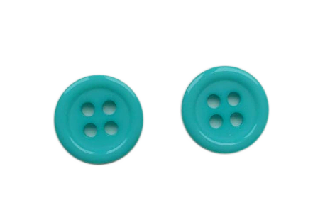 10ks malých plastových gombíkov 11mm, tyrkys