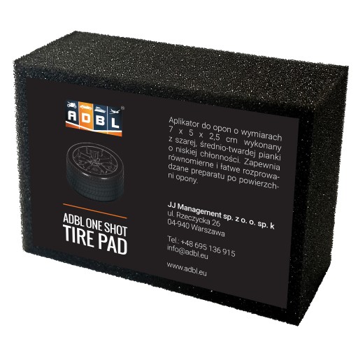 ADBL One Shot Tire Pad 7x5x2,5 cm čierny aplikátor pneumatík