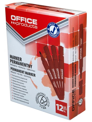 Permanentný popisovač vodotesný OFFICE okrúhly 1-3mm červený
