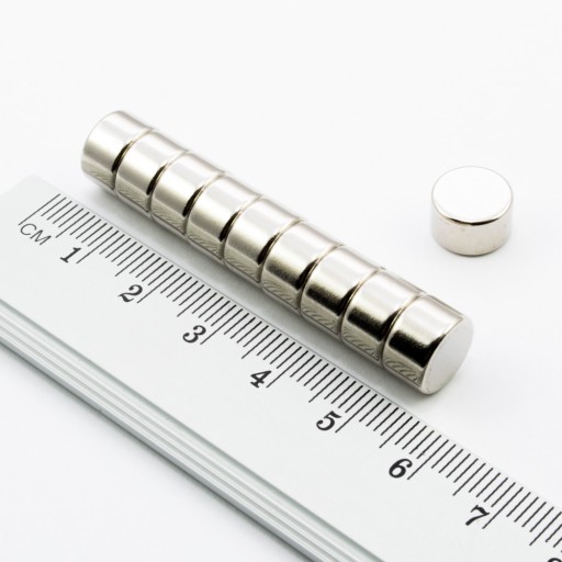 VALEC NEODYMOVÝ MAGNET 10x6 N38 SADA 6 ks