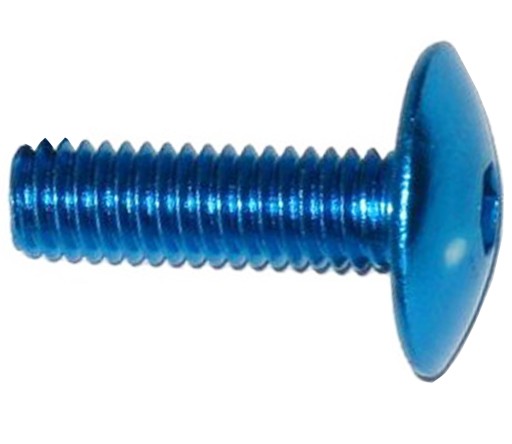 Plastová skrutka na kapotáž čelného skla hliníková modrá 6x20 mm