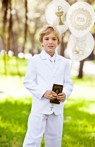 Communion Balloons Communion COMMUNION White with Gold IHS Print 5 ks.
