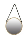 ZRKADLO NA REŤAZKE, štýl loft, zlatý priemer. 30 cm
