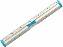 Hliníkové kovové pravítko Tetis, 30 cm, modré