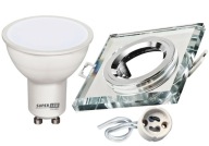 Sada GU10 5W + svietidlo LED sklo + objímka GU10