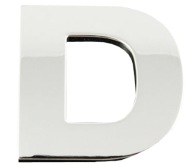 Nálepka Emblém Chrome 3D Číslo Písmeno Písmeno D