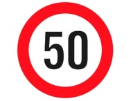 INFORMAČNÁ NÁLEPKA OBMEDZENIE RÝCHLOSTI 50 km/h