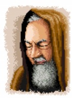 Plátno s potlačou pre krížikový steh 18x24 cm, Padre Pio, Gobelín