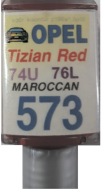 Opel 573 74U 76L TIZAN ČERVENÝ LAKU TUCH-UP ARA