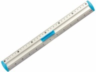 Hliníkové kovové pravítko Tetis, 30 cm, modré