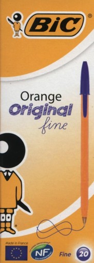 ORANŽOVÝ ORIGINÁL BALLPOINT Modrý - 1 kus BIC