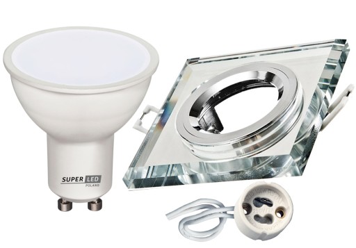 Sada GU10 5W + svietidlo LED sklo + objímka GU10