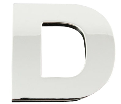 Nálepka Emblém Chrome 3D Číslo Písmeno Písmeno D