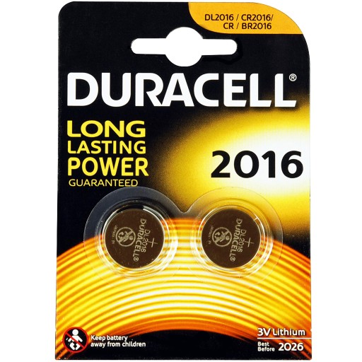 2x lítiová gombíková batéria Duracell CR 2016 DL CR2016 3V