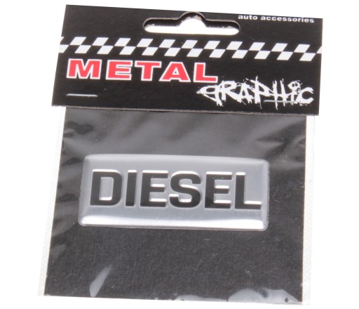 NÁLEPKA HLINÍKOVÝ ZNAK CHROME DIESEL 3D