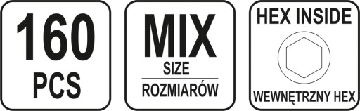 IMBUSOVÉ SKRUTKY BEZ UMIESTNEJ HLAVY 160 KS MIX