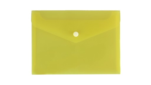 Žltý obal na obálky A5 PP so zapínaním na patentky