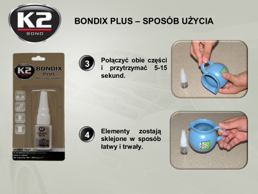 K2 BONDIX PLUS 10g rýchloschnúce sekundové lepidlo