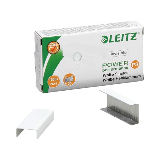 Leitz biele sponky, neviditeľné na papieri 24/6,