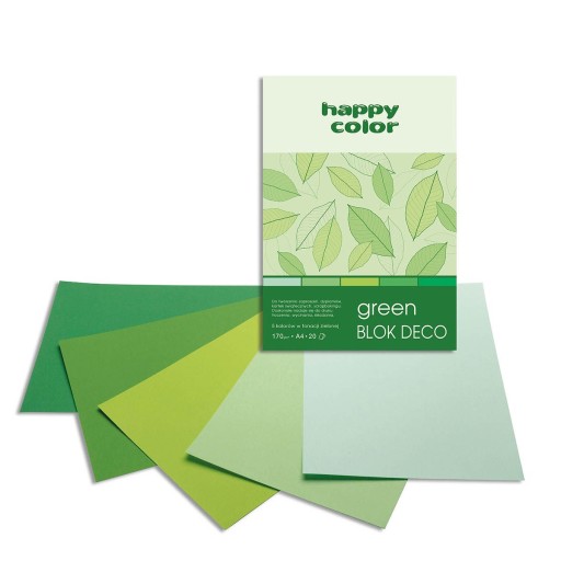 BLOK A4 20K DECO GREEN 170G ODTIENE ZELENEJ HAPPY FARBY