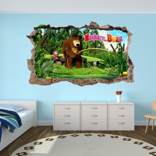 Nálepka na stenu MAŠA A MEDVEĎ! Veľký výber z