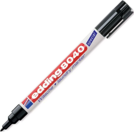 Čierna fixka EDDING 8040 na oblečenie, odevy a látky