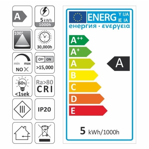 LED žiarovka SMD 2835 gu10 5W 230V studená