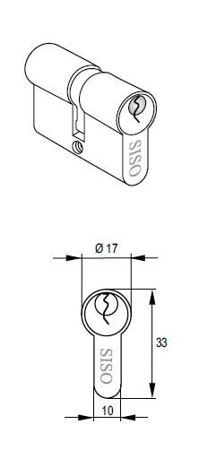 Asymetrická zámková vložka 70 mm (31+10+29)