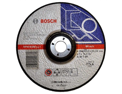 KORUNDOVÝ KOTOUČ BOSCH na brúsenie. oceľ 180/6,0mm