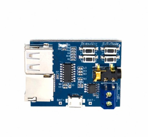 MODUL MP3 PREHRÁVAČ, USB, MICRO SD, ZOSILŇOVAČ