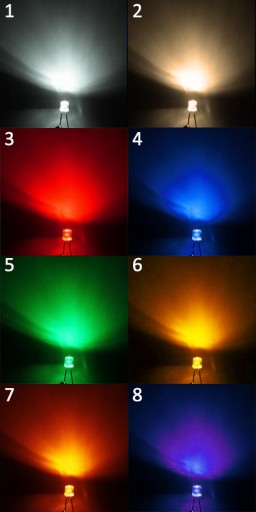 BIELE A FAREBNÉ LED 3mm 25 KS dióda
