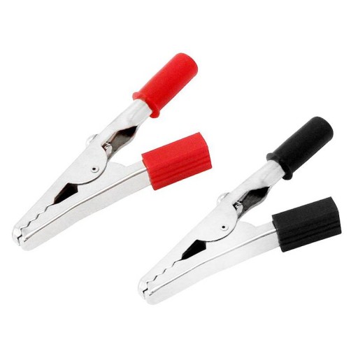 KROKODÍLY KLIPY KROKODÍL do BANÁNOVEJ zástrčky 4mm 2ks SET