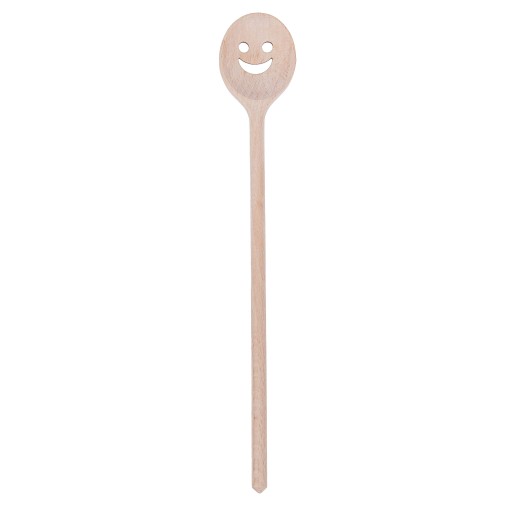 Drevená kuchynská lyžica 25 cm vzory SMILE