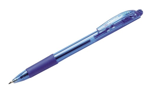 Pentel Wow BK417C výsuvné guľôčkové pero, modré