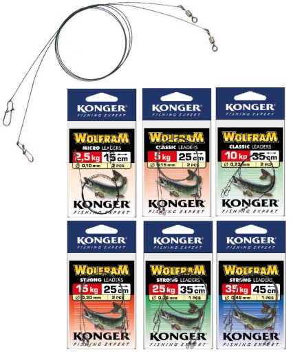 Konger Tungsten Leaders 25cm/5kg (2 ks.)