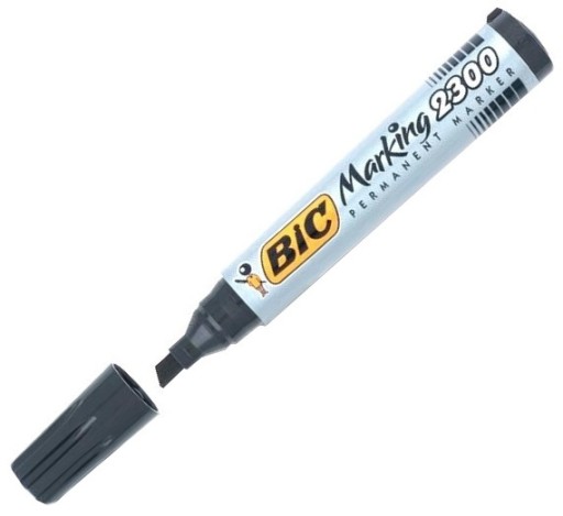 BIC PERMANENTNÁ ZNAČOVAČKA, ČIERNA, ZREZANÝ KONIEC