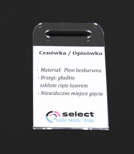 CENOVÝ VEŠIAK, INFORMÁCIE - CENNÍK 5x7cm PLEXI